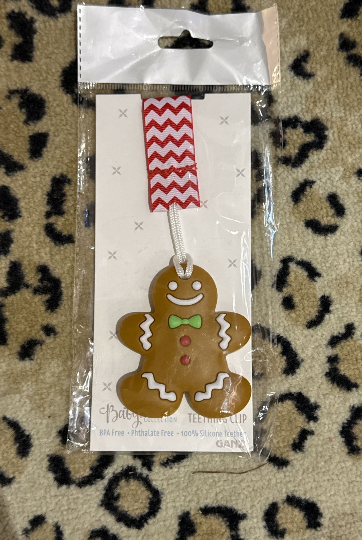 Gingerbread pacifier clip - Deadwood South Boutique & Company LLC