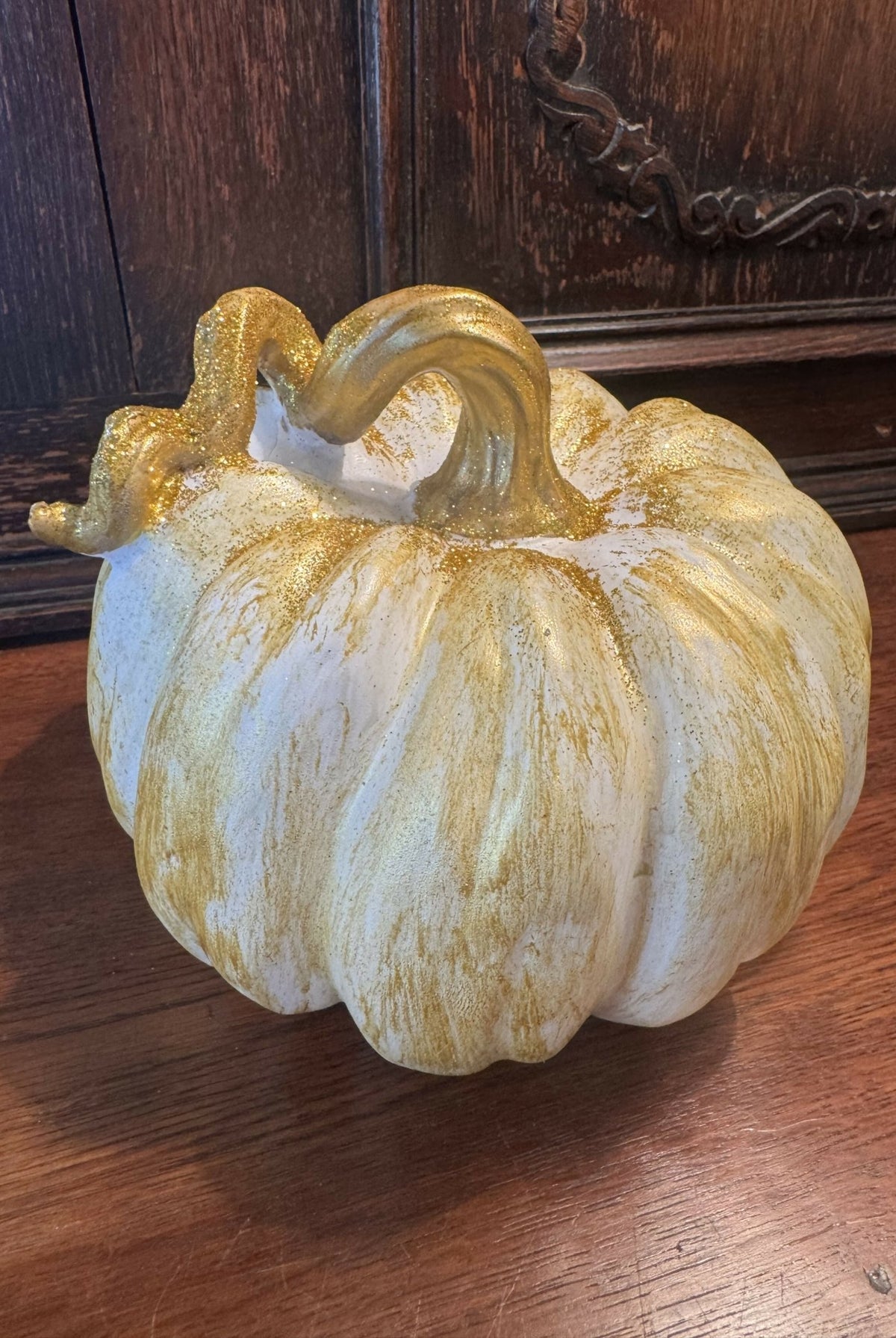 Gold glittered pumpkin - Deadwood South Boutique & Company LLC