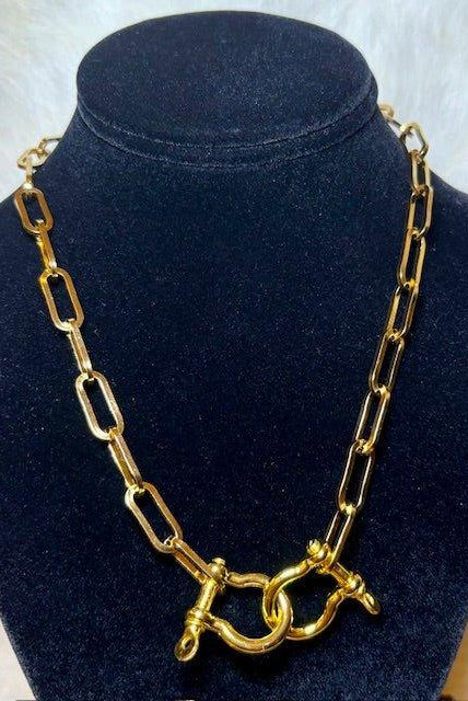 Gold Link Bit Necklace - Deadwood South Boutique & Company LLC