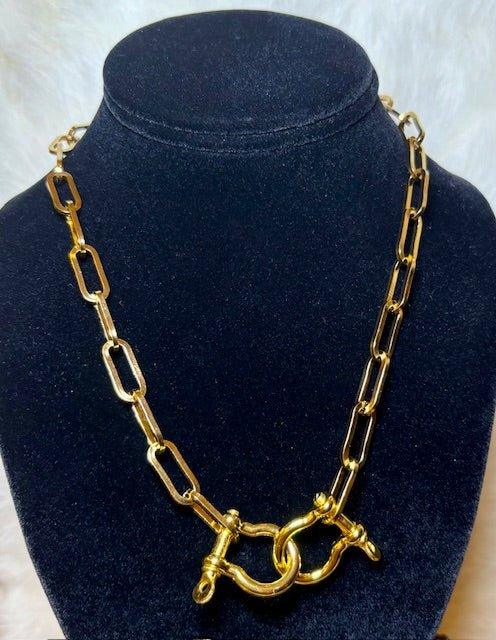 Gold Link Bit Necklace - Deadwood South Boutique & Company LLC