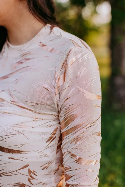 Gold Paint Mesh Top - Deadwood South Boutique & Company LLC