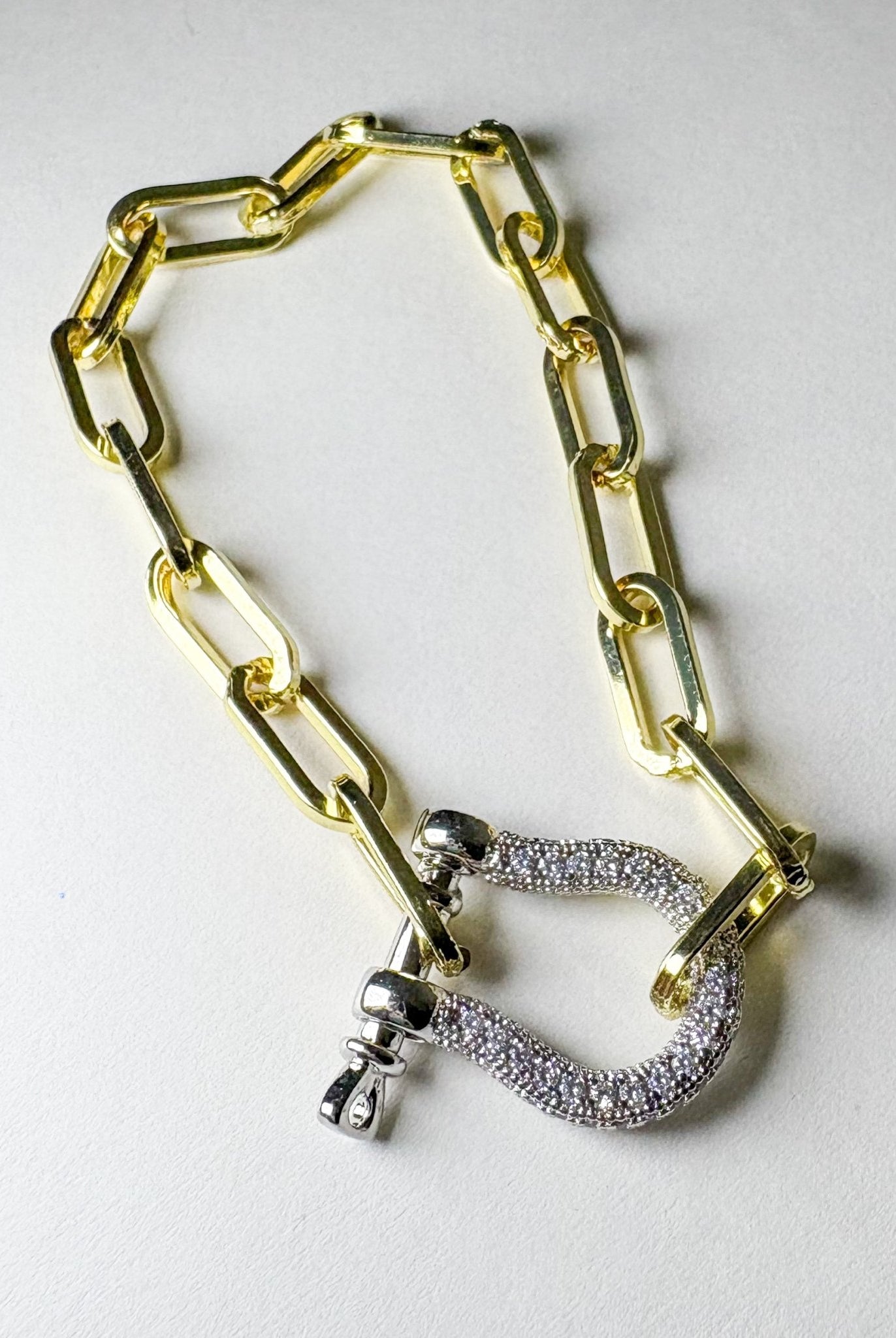 Gold & Rhinestone Bit Bracelet - Deadwood South Boutique & Company LLC