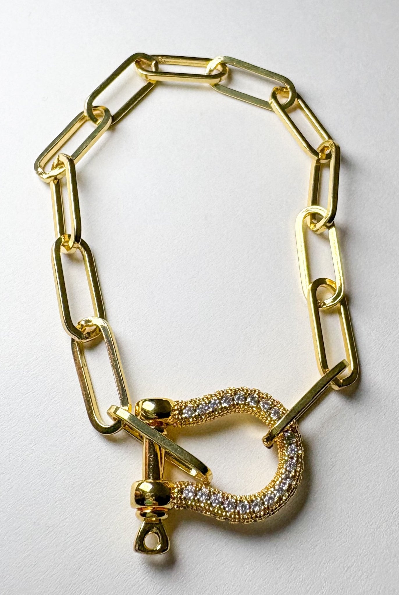 Gold & Rhinestone Bit Bracelet - Deadwood South Boutique & Company LLC