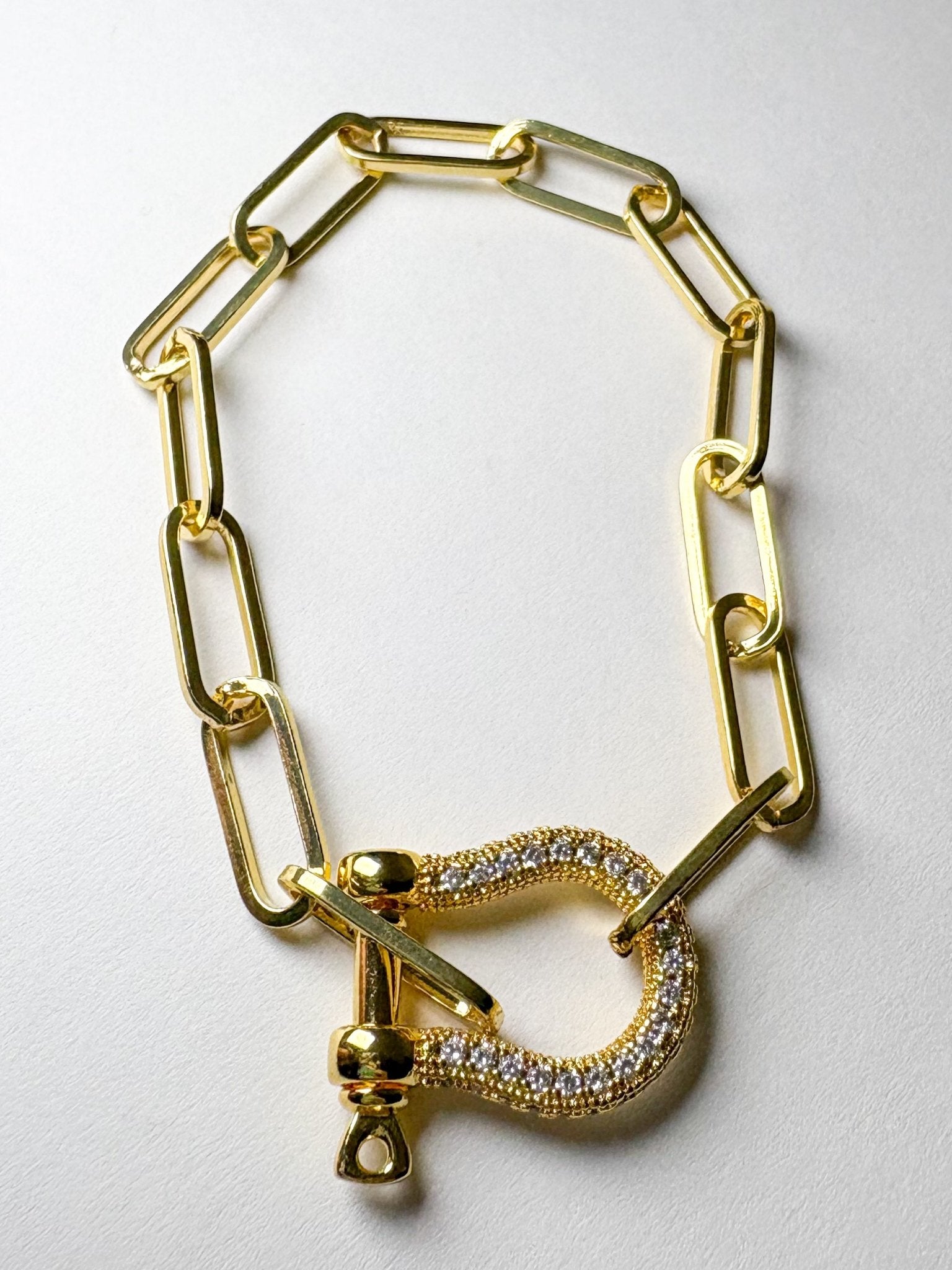 Gold & Rhinestone Bit Bracelet - Deadwood South Boutique & Company LLC