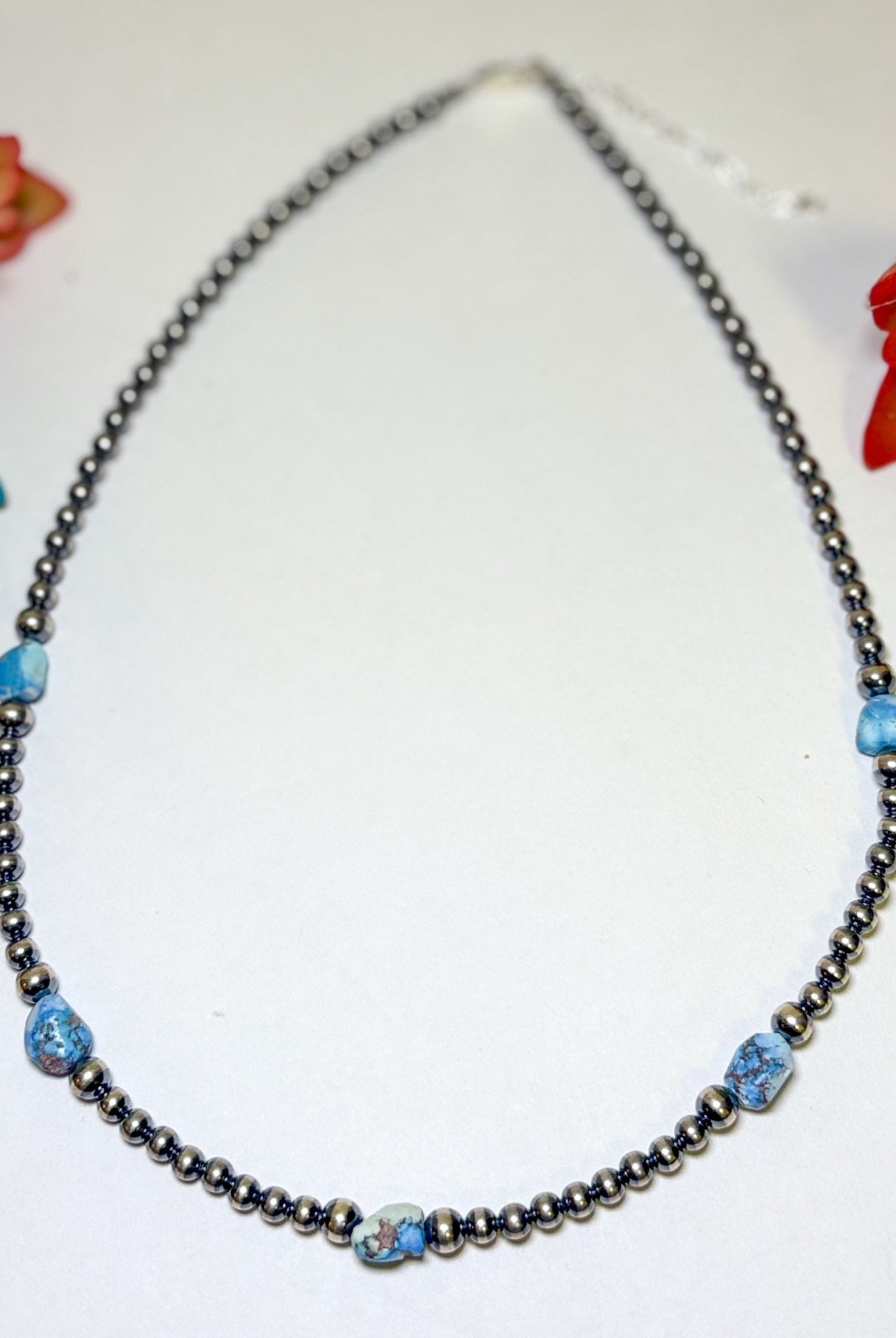 Golden Hill Turquoise & Sterling Silver Pearl Necklace – 16" + Extender - Deadwood South Boutique & Company LLC