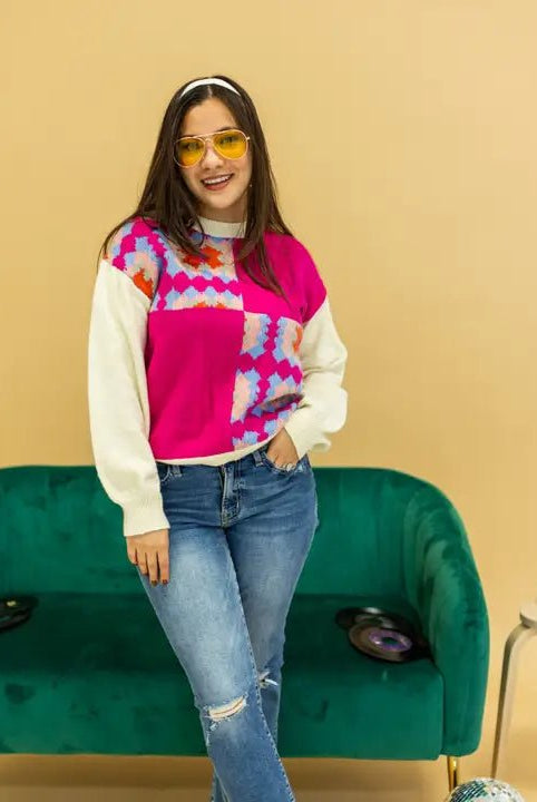 Groovy Granny Square Sweater - Deadwood South Boutique & Company LLC