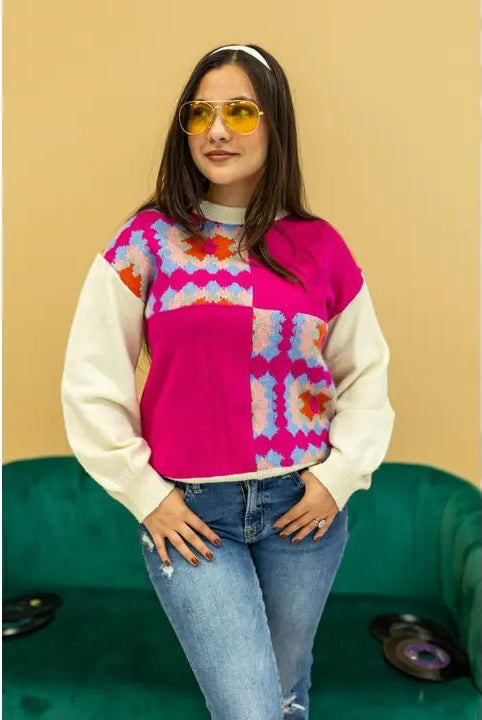 Groovy Granny Square Sweater - Deadwood South Boutique & Company LLC