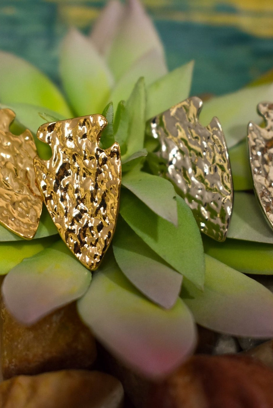 Hammered Arrowhead Earrings - Deadwood South Boutique & Company LLC