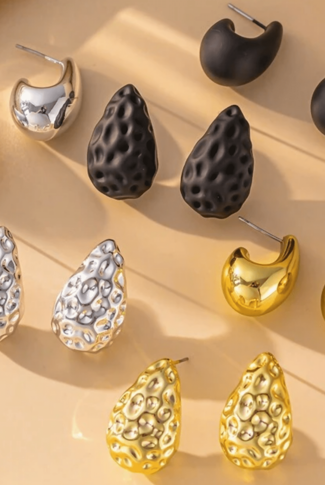 Hammered & Smooth Water Drop Stud - Deadwood South Boutique & Company LLC