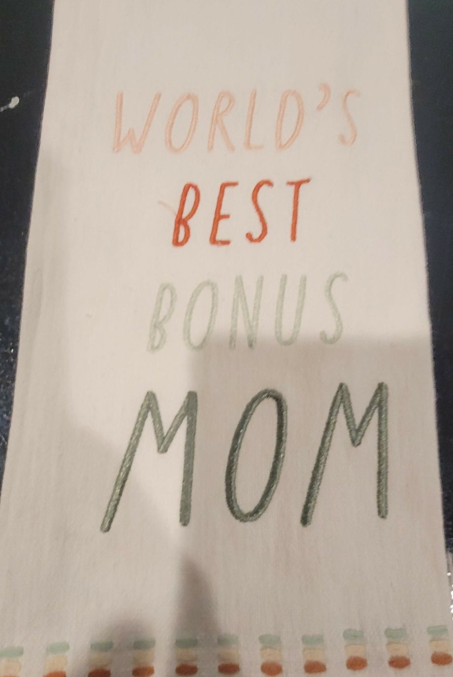 Hand Towel - Worlds Best Bonus MOM - Deadwood South Boutique & Company LLC