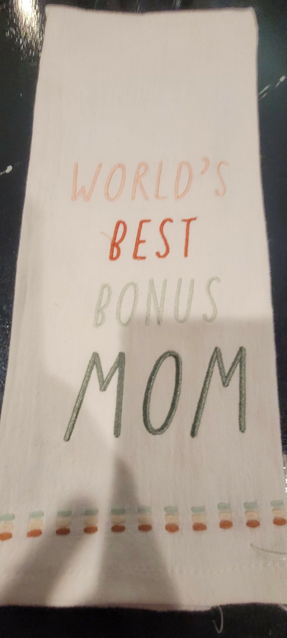 Hand Towel - Worlds Best Bonus MOM - Deadwood South Boutique & Company LLC