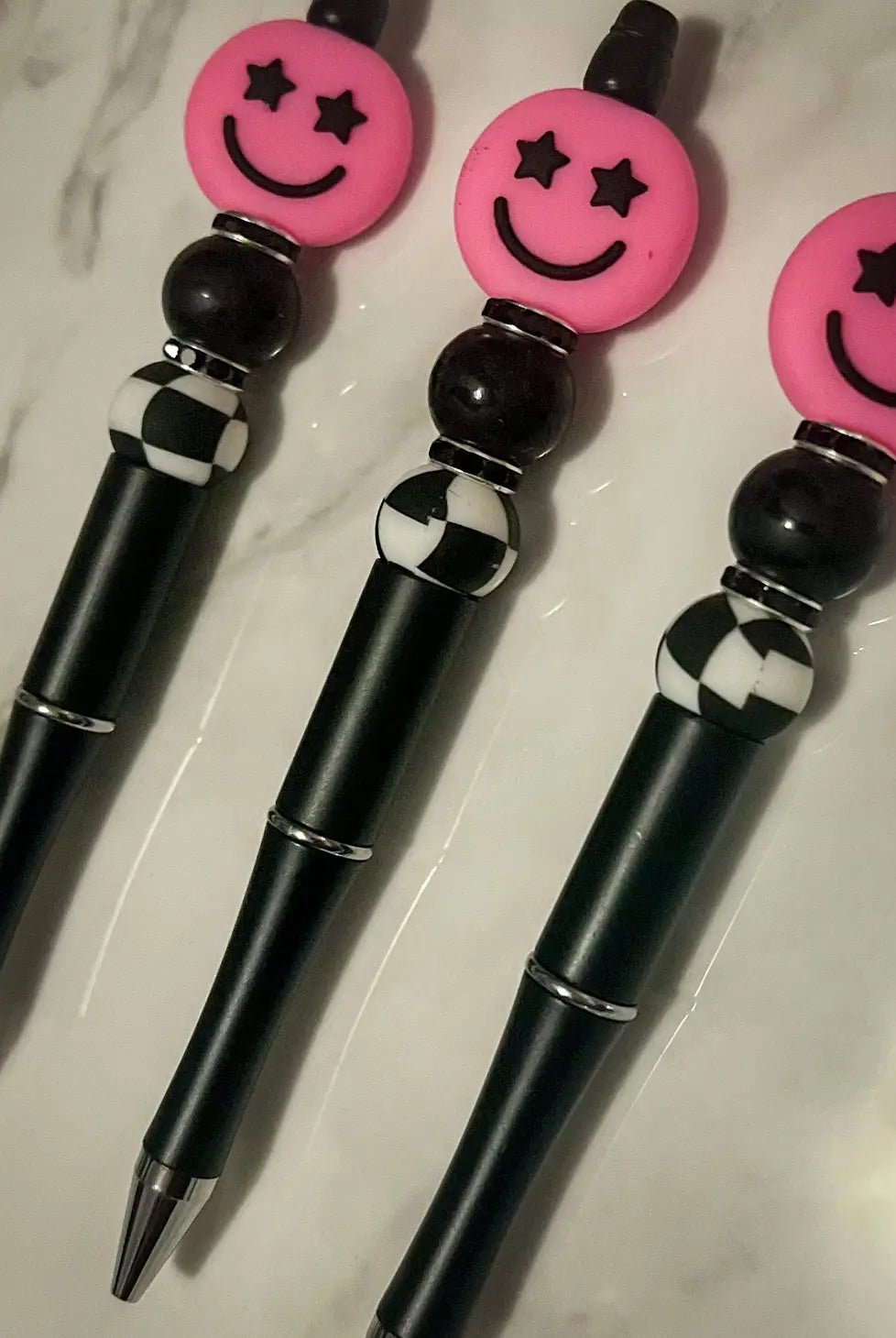 Happy Pink Beaded Pen - Deadwood South Boutique & Company LLC