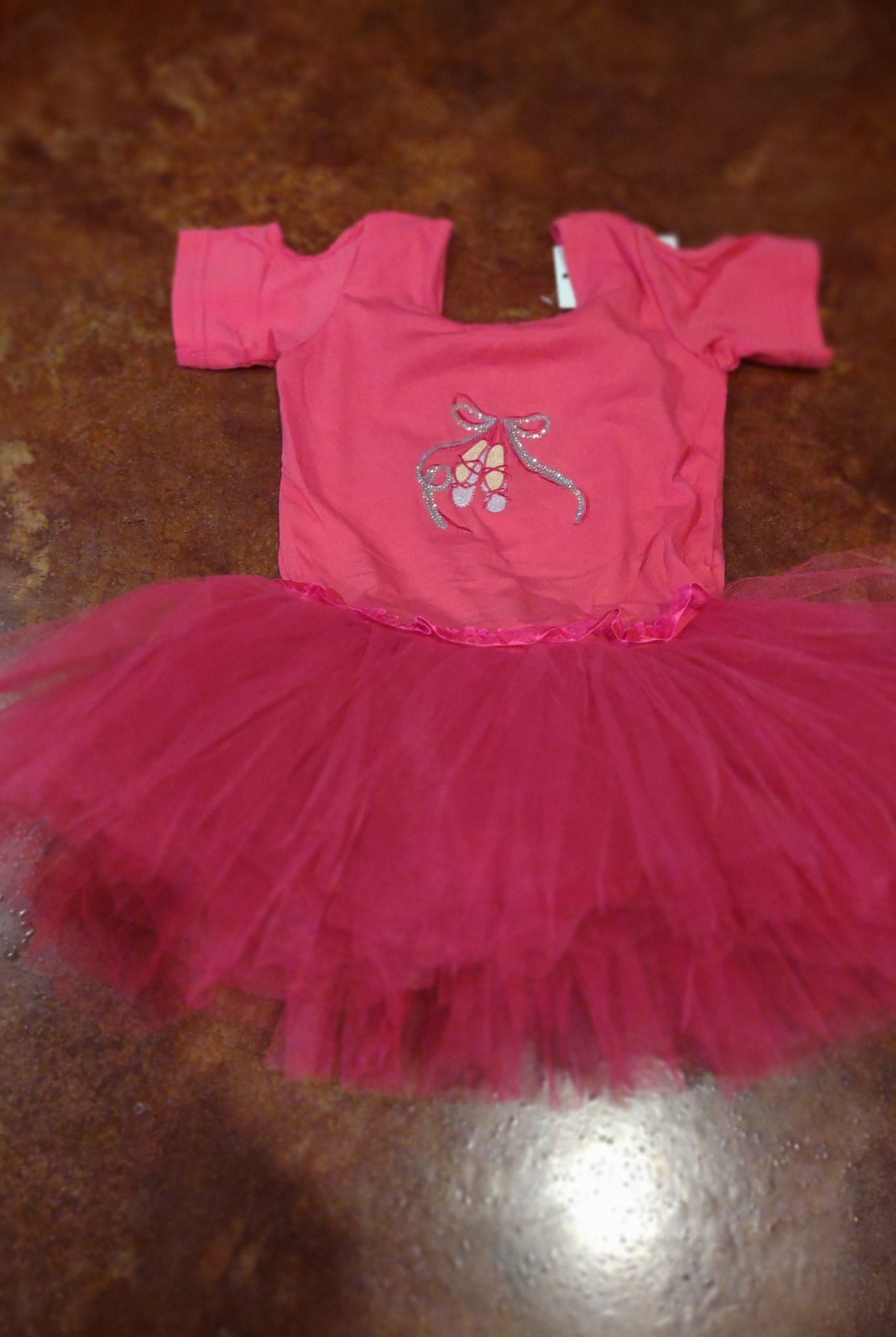 Hot Pink Glitter Skirted Leotard - Deadwood South Boutique & Company LLC