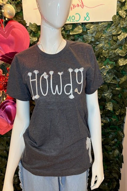 Howdy Bow Embroidered Tee - Deadwood South Boutique & Company LLC