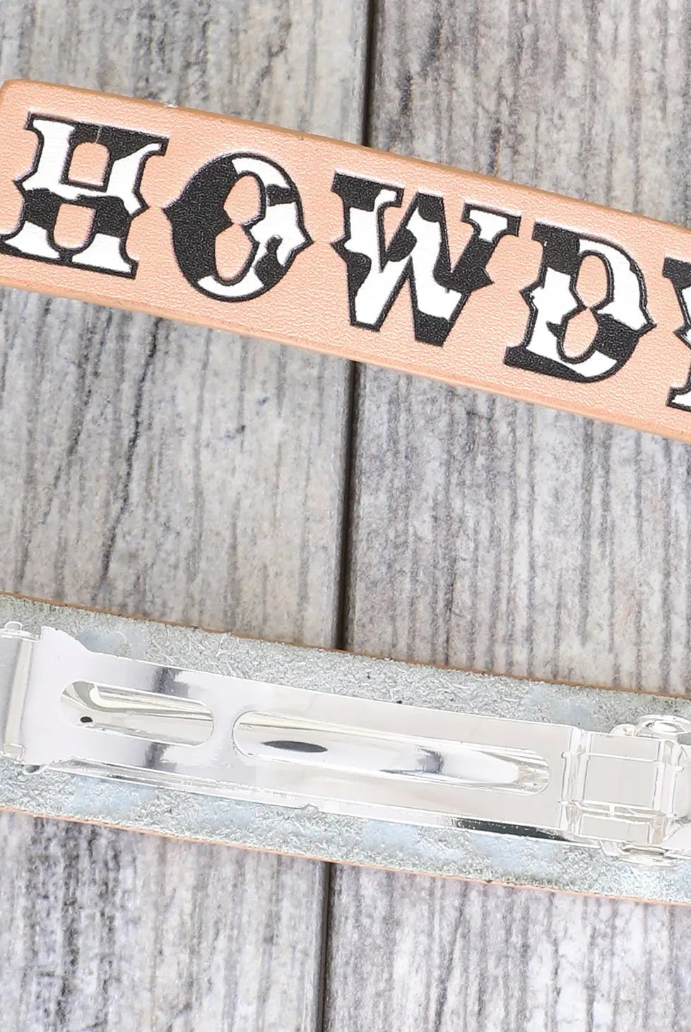 Howdy Cow Print Leather Barrette - Deadwood South Boutique & Company LLC