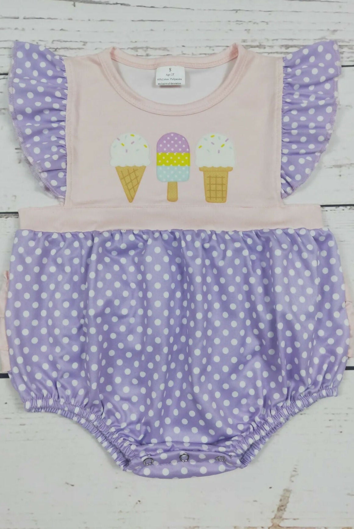 Ice Cream Bubble Outfit w/ruffle’s - Deadwood South Boutique & Company LLC