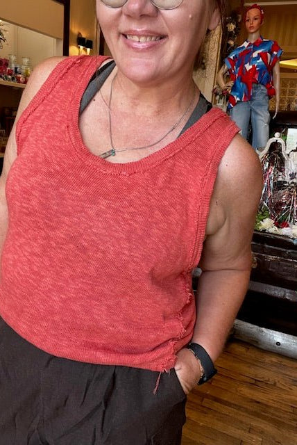 Jaded Gypsy Burnt Orange Knit Tank - Deadwood South Boutique & Company LLC