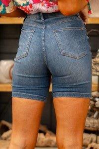 Judy Blue Double Button Tummy Control Bermuda Shorts - Deadwood South Boutique & Company LLC