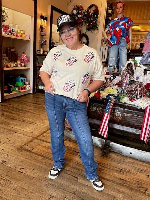 Judy Blue High Waist Front Seam Cuffed Straight Jean - Deadwood South Boutique & Company LLC