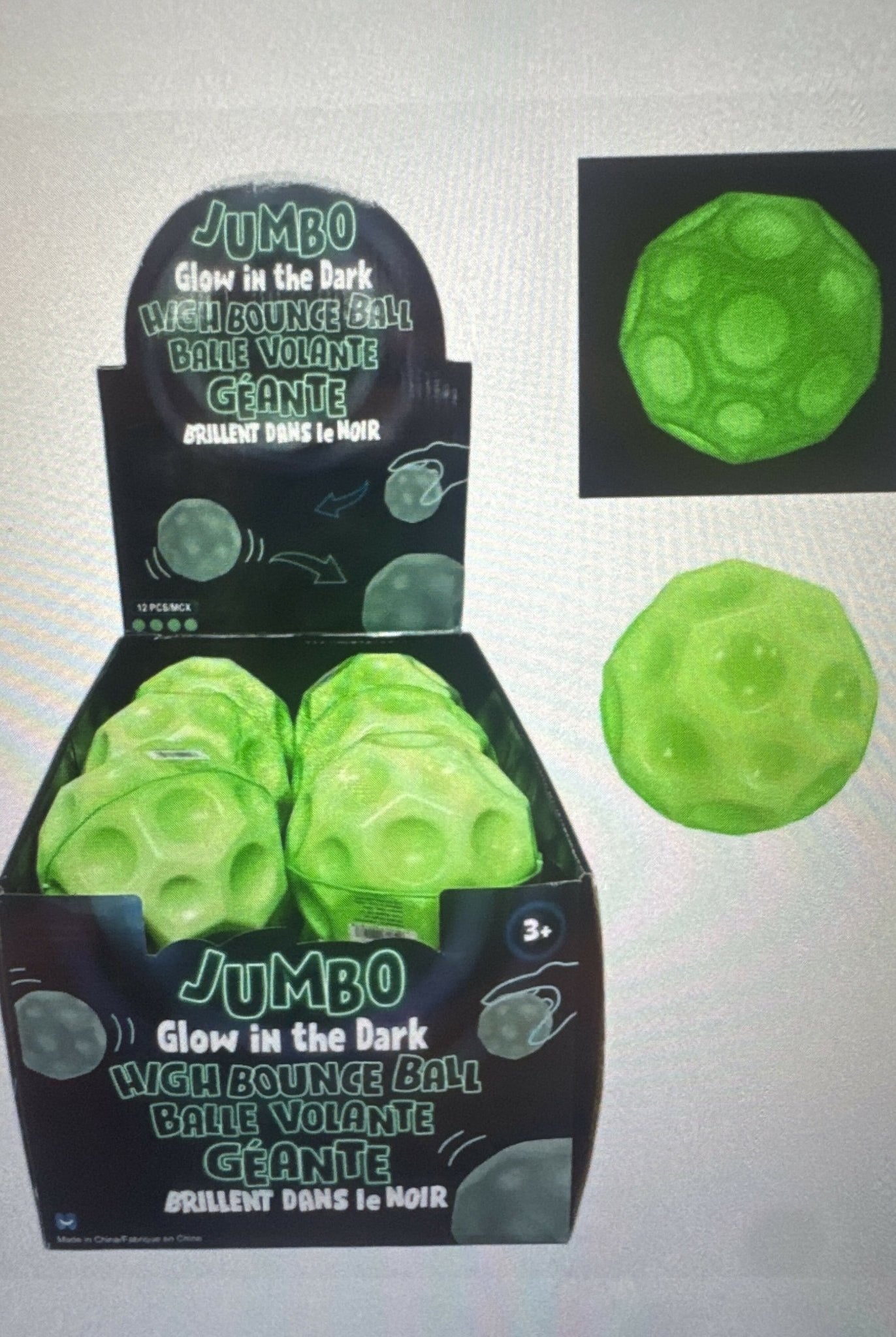 Jumbo Glow in the dark high bounce ball - Deadwood South Boutique & Company LLC