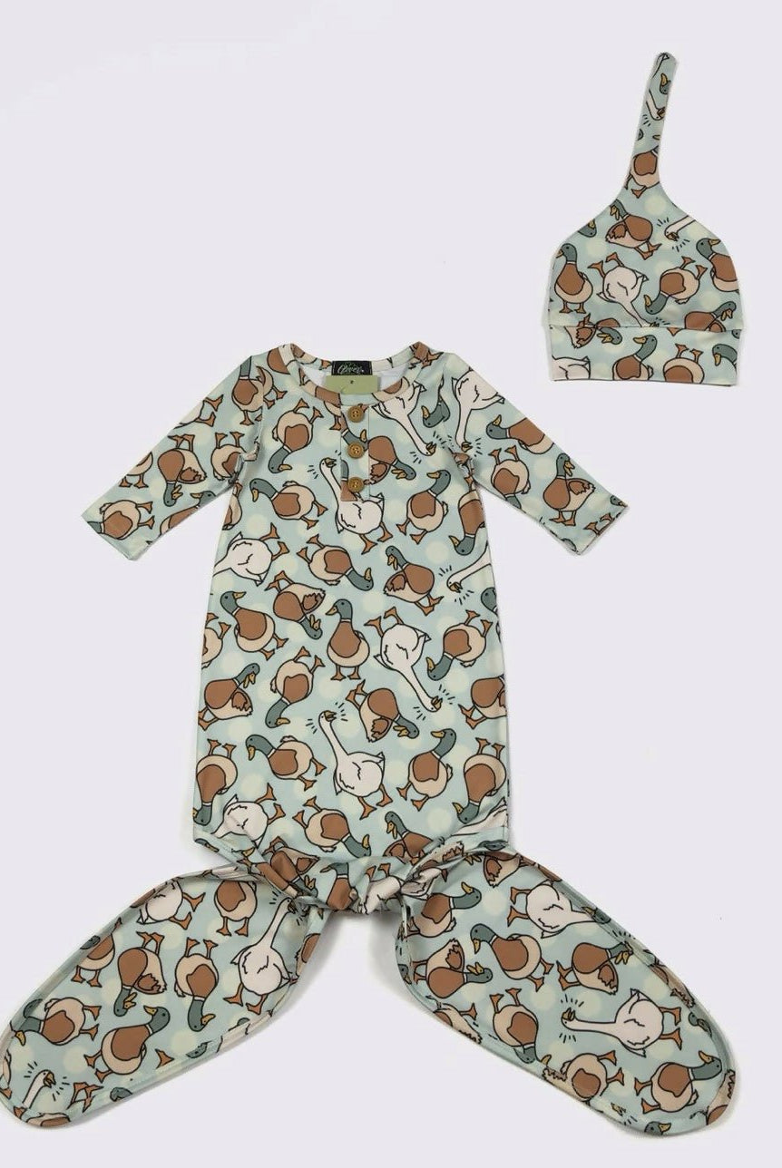 Knotted Baby Gowns w/cap - Deadwood South Boutique & Company LLC