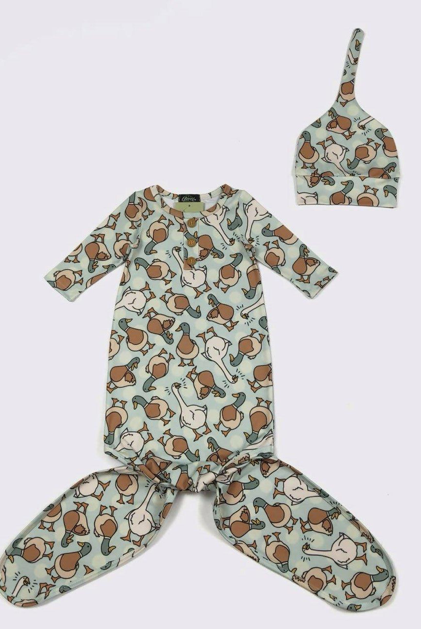 Knotted Baby Gowns w/cap - Deadwood South Boutique & Company LLC