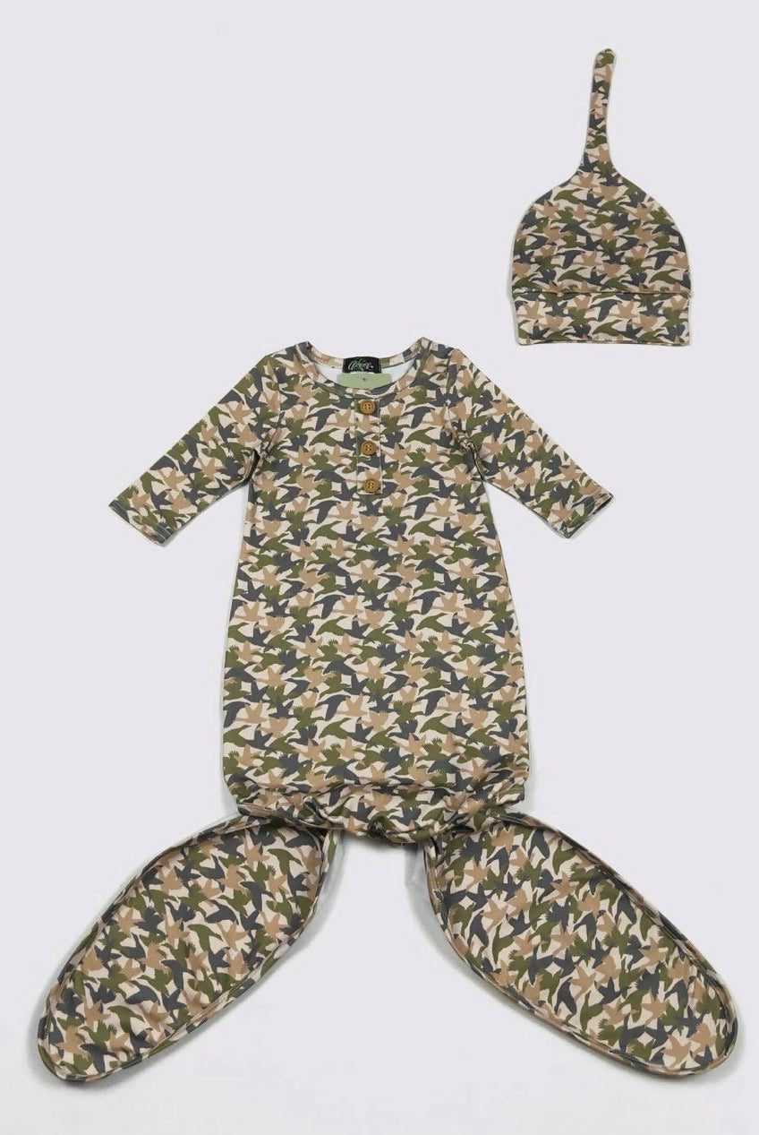 Knotted Baby Gowns w/cap - Deadwood South Boutique & Company LLC