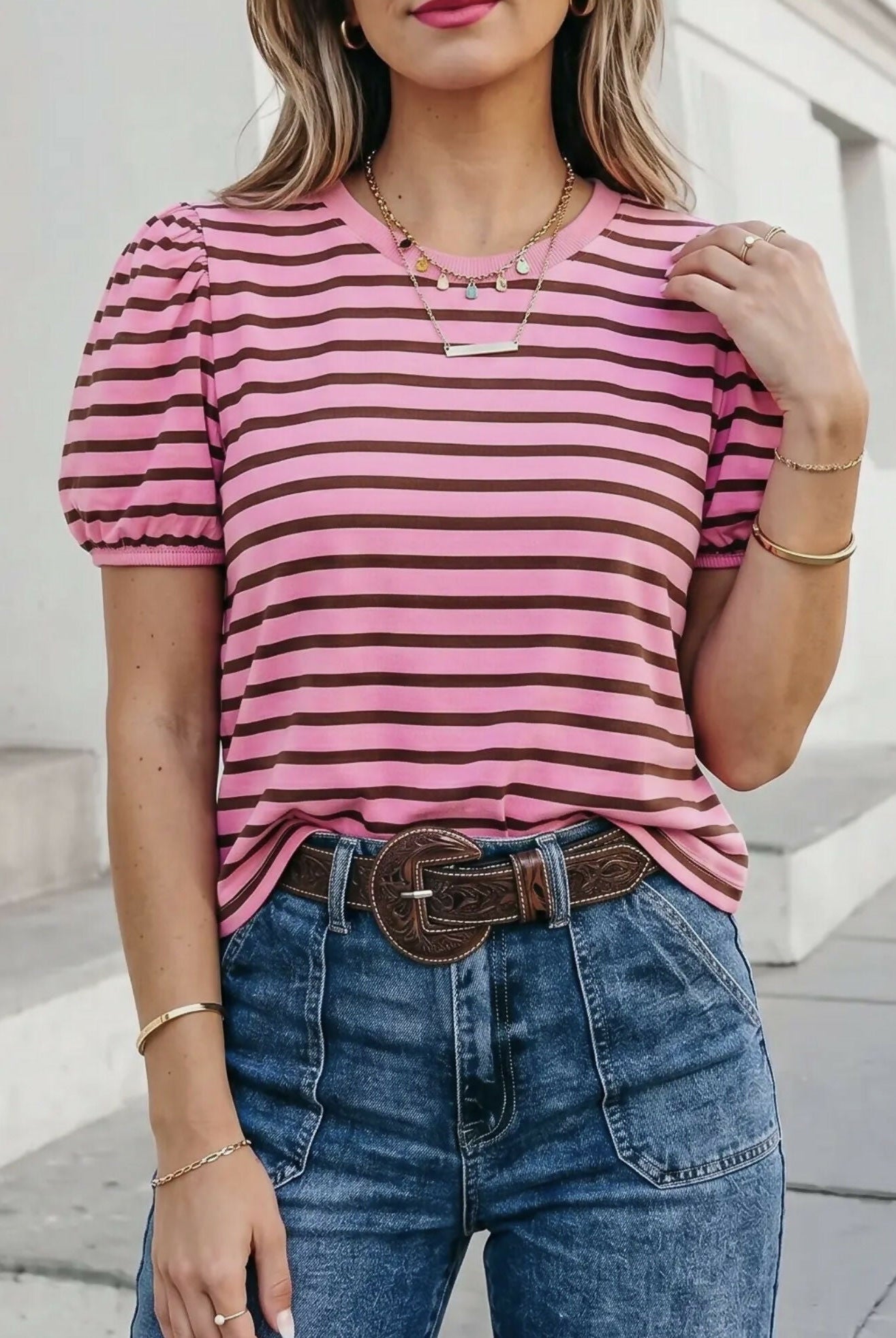 Lacie Striped Blouse - Deadwood South Boutique & Company LLC