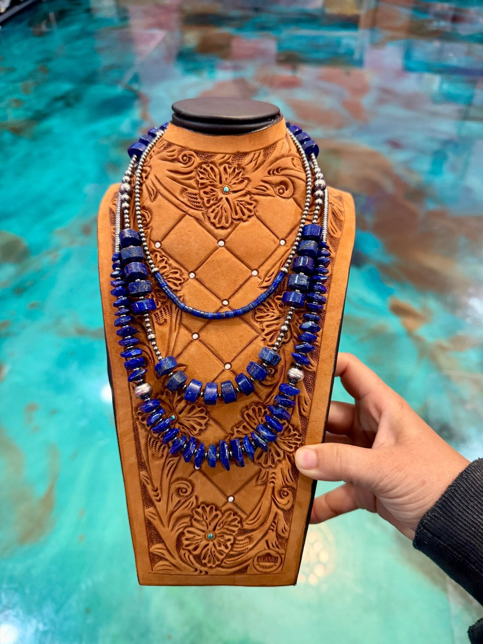 Lapis & Sterling Silver Stack – 3 Piece Layered Necklace Set - Deadwood South Boutique & Company LLC
