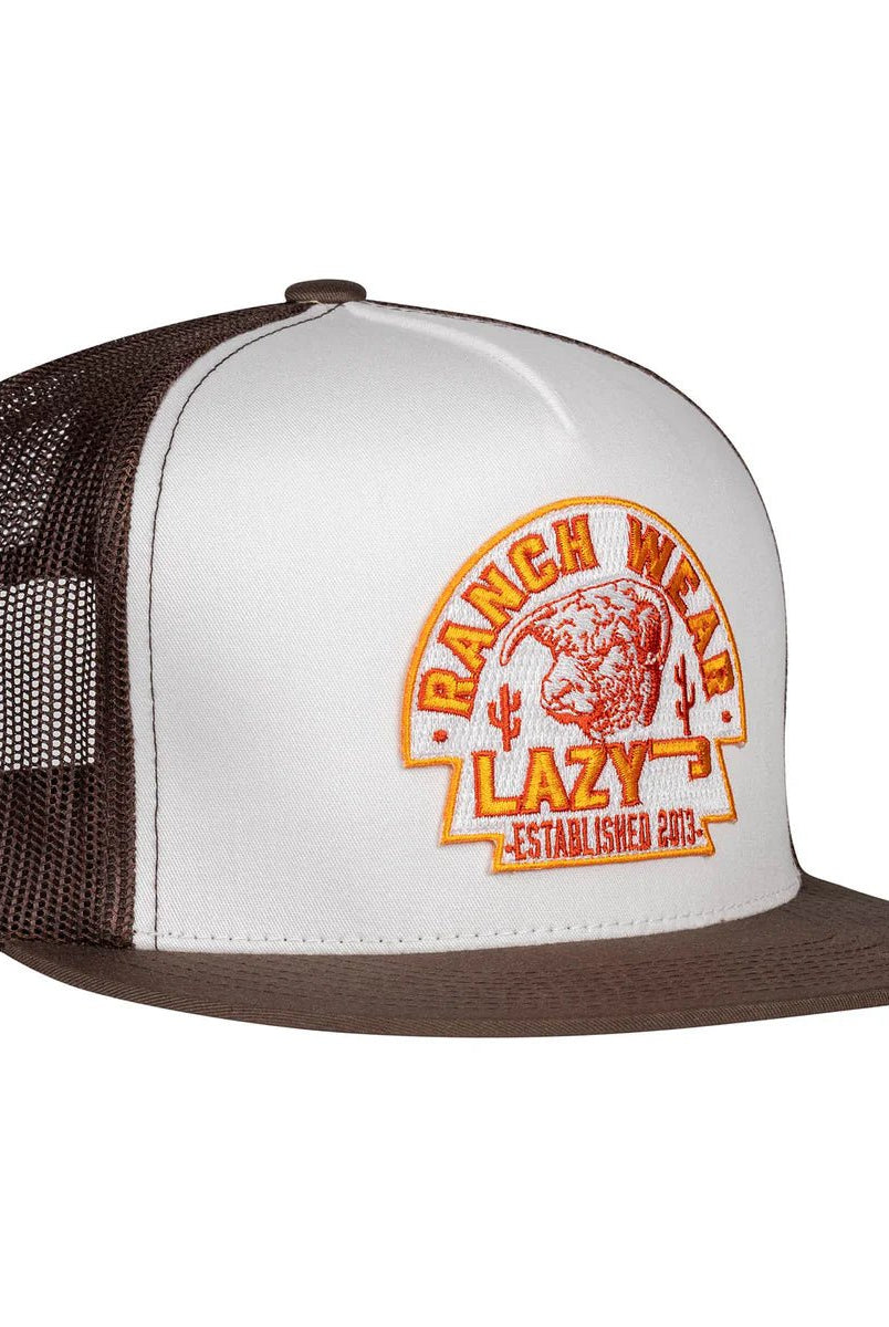 Lazy J Ranch White & Brown Rusty Arrowhead Trucker Cap - Deadwood South Boutique & Company LLC