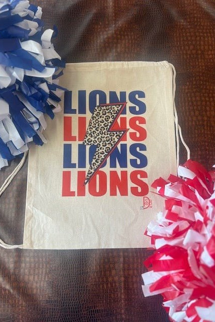 Lions Drawstring Canvas Backpack - Deadwood South Boutique & Company LLC
