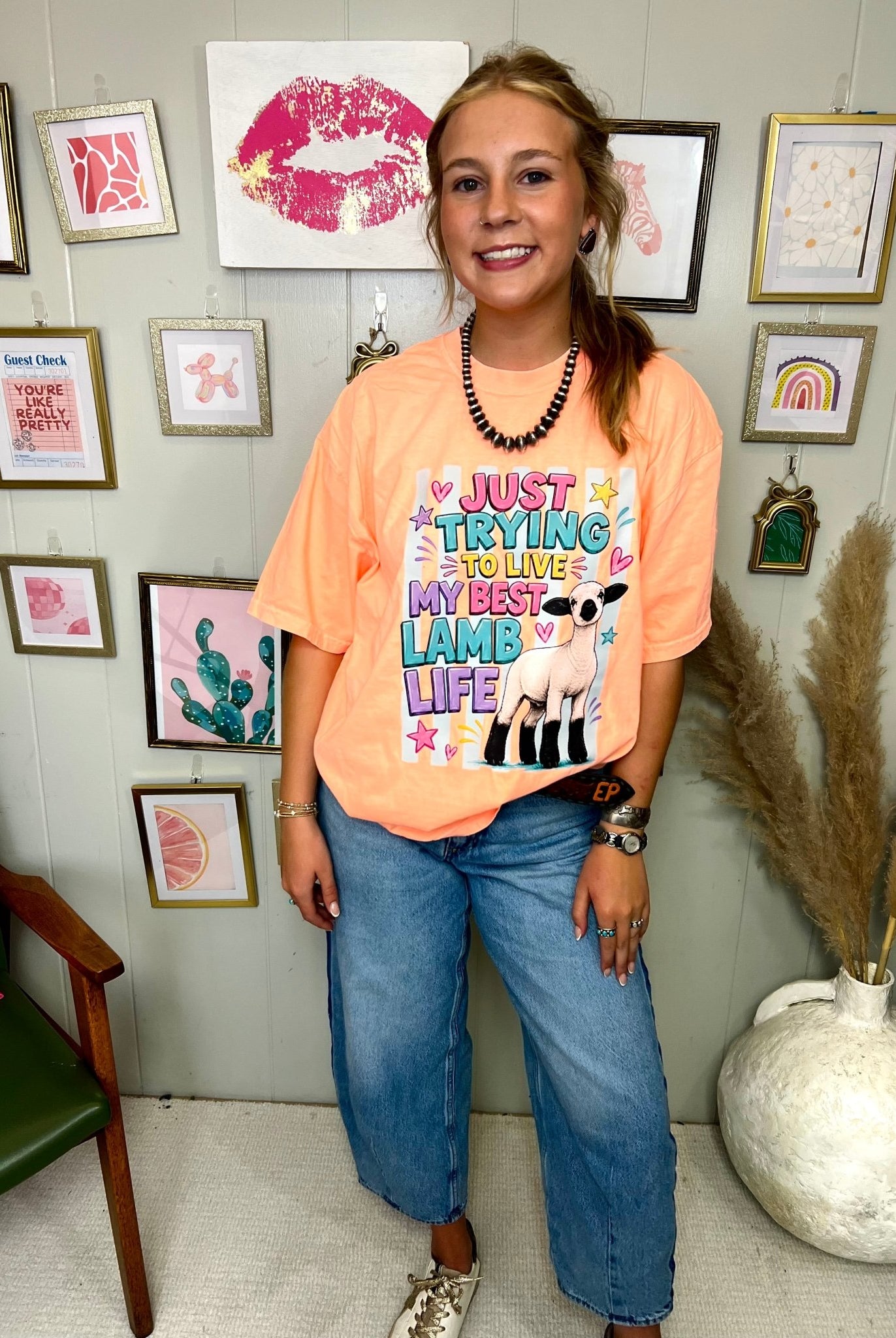 Livin' My Best Lamb Life Graphic Tee - Deadwood South Boutique & Company LLC