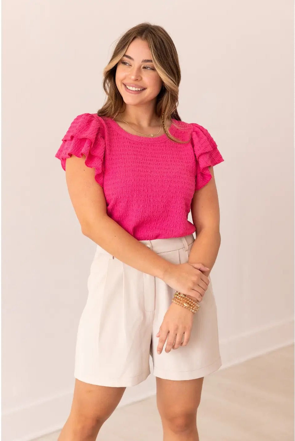 Lucy Flutter Sleeve Top - Deadwood South Boutique & Company LLC