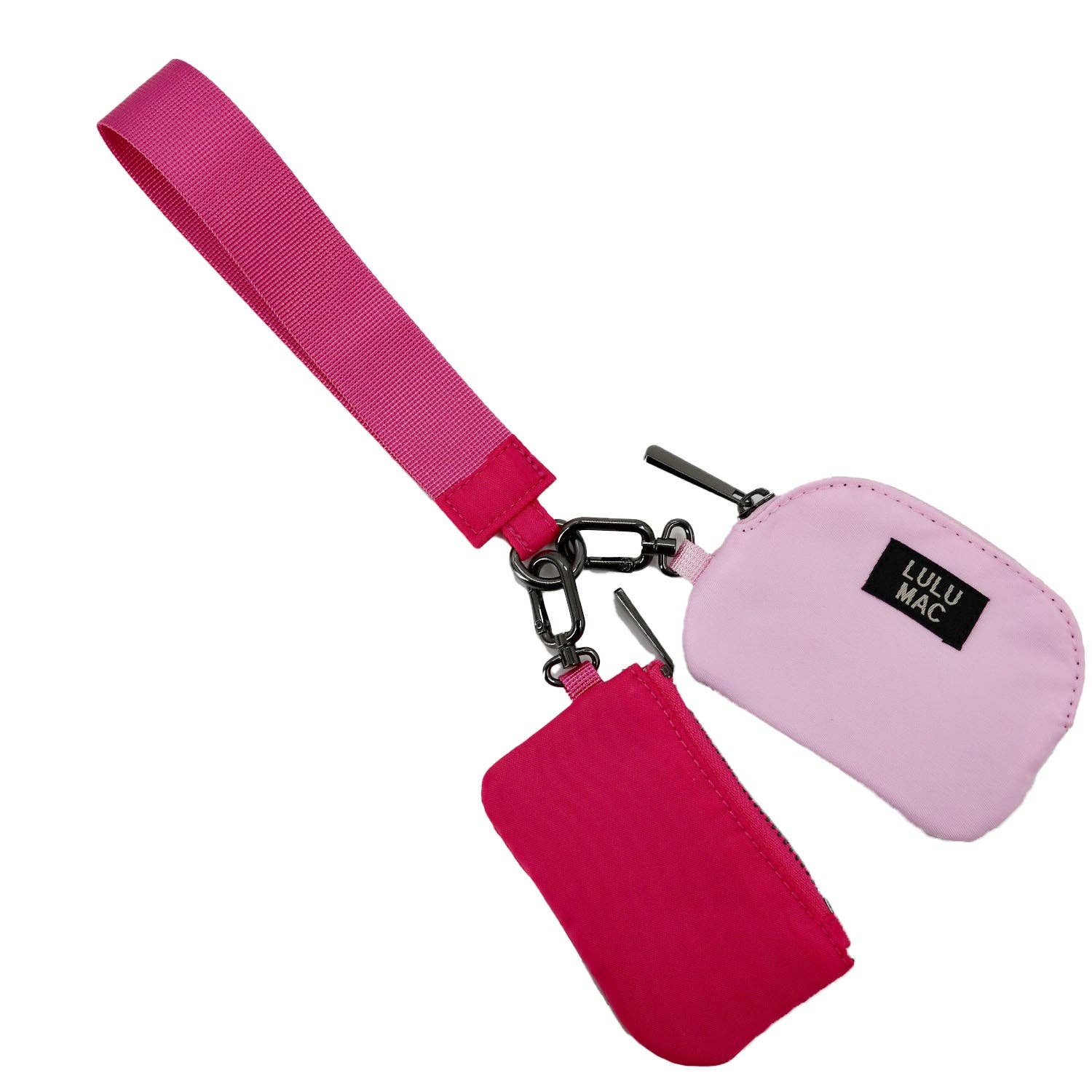 LuLu Mac Hot Pink/Light Pink Lulu Mac Double Pouch Wristlets - Deadwood South Boutique & Company LLC