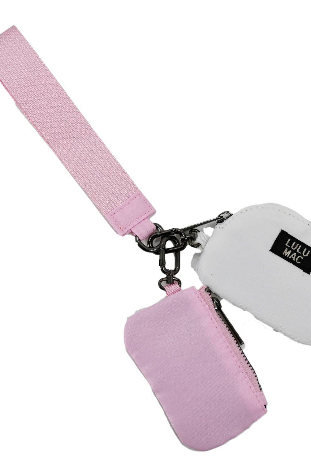 LuLu Mac Lt. Pink/White Lulu Mac Double Pouch Wristlets - Deadwood South Boutique & Company LLC
