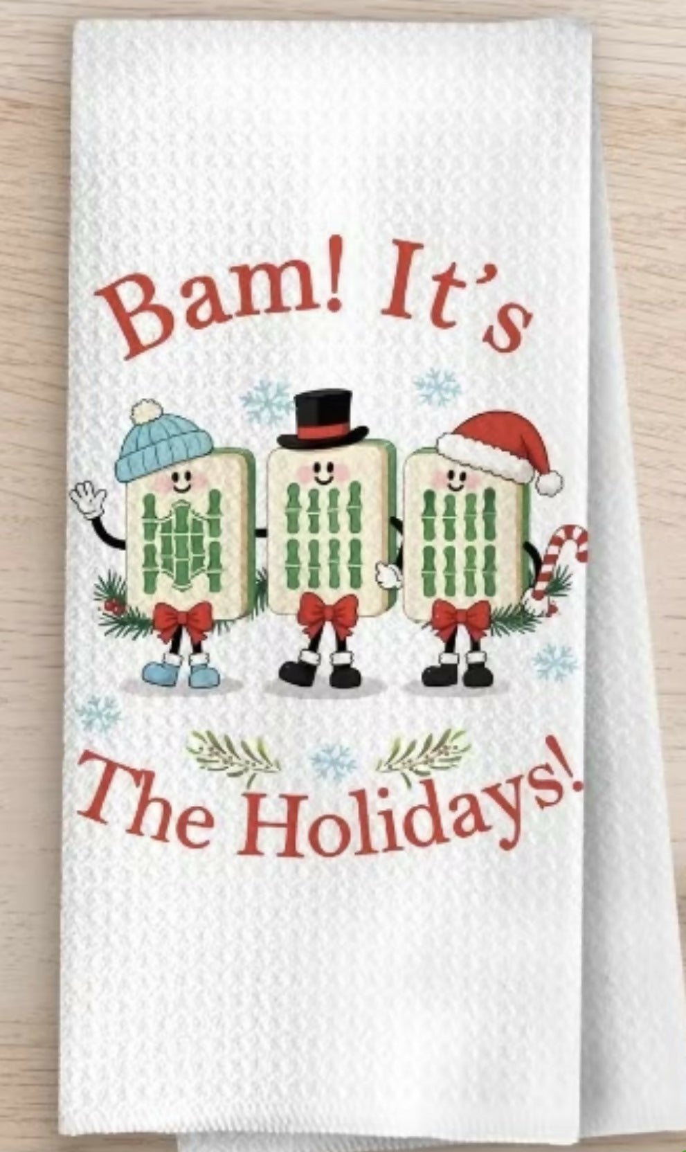 Mahjong Christmas Dish towel - Deadwood South Boutique & Company LLC