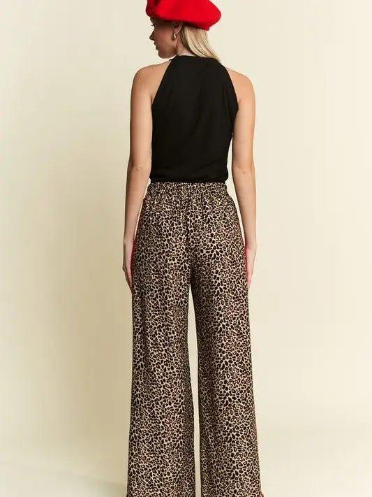 Millie Leopard Contrast Trouser Pant - Deadwood South Boutique & Company LLC