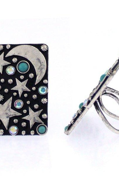 Moon & Stars Fashion Ring - Deadwood South Boutique & Company LLC