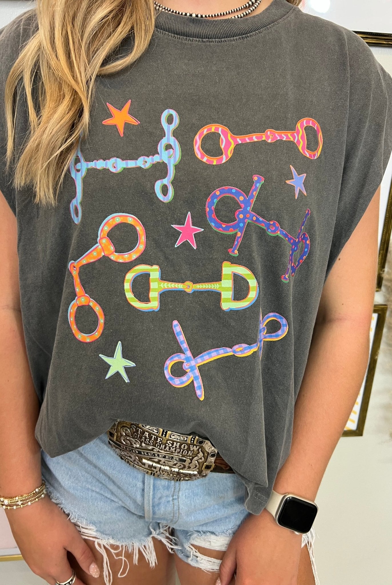 Neon Bits Graphic Muscle Tank - Deadwood South Boutique & Company LLC
