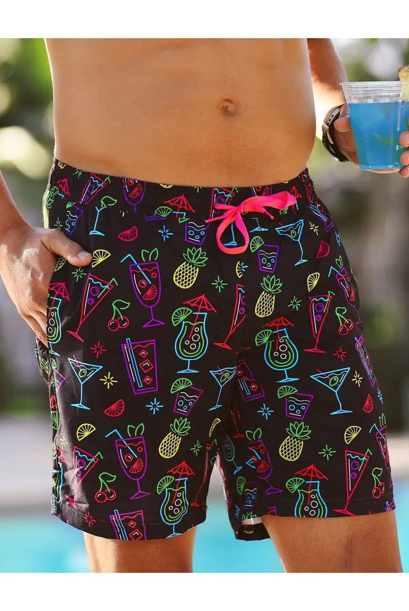 Neon Nightcap Men's Swim Trunks - Deadwood South Boutique & Company LLC