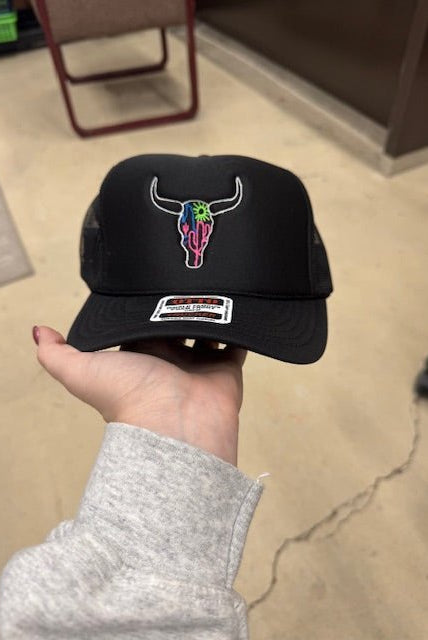 Neon Skull Trucker Caps - Deadwood South Boutique & Company LLC