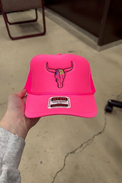Neon Skull Trucker Caps - Deadwood South Boutique & Company LLC