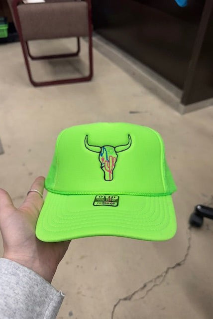 Neon Skull Trucker Caps - Deadwood South Boutique & Company LLC