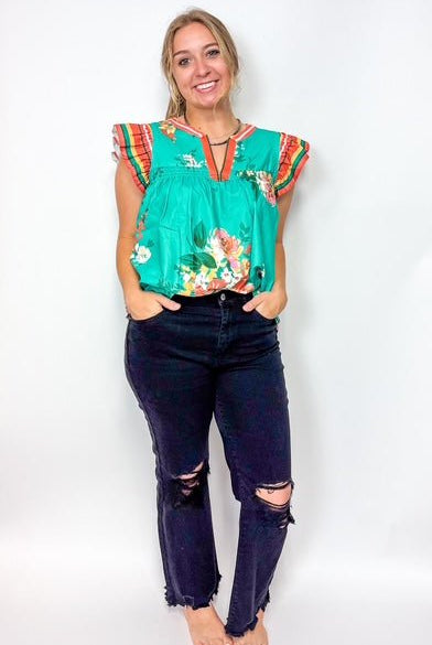 Olivia Floral Top - Deadwood South Boutique & Company LLC