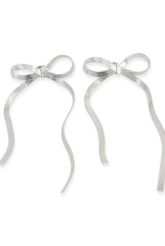 OMG Herringbone Bow Earrings - Deadwood South Boutique & Company LLC