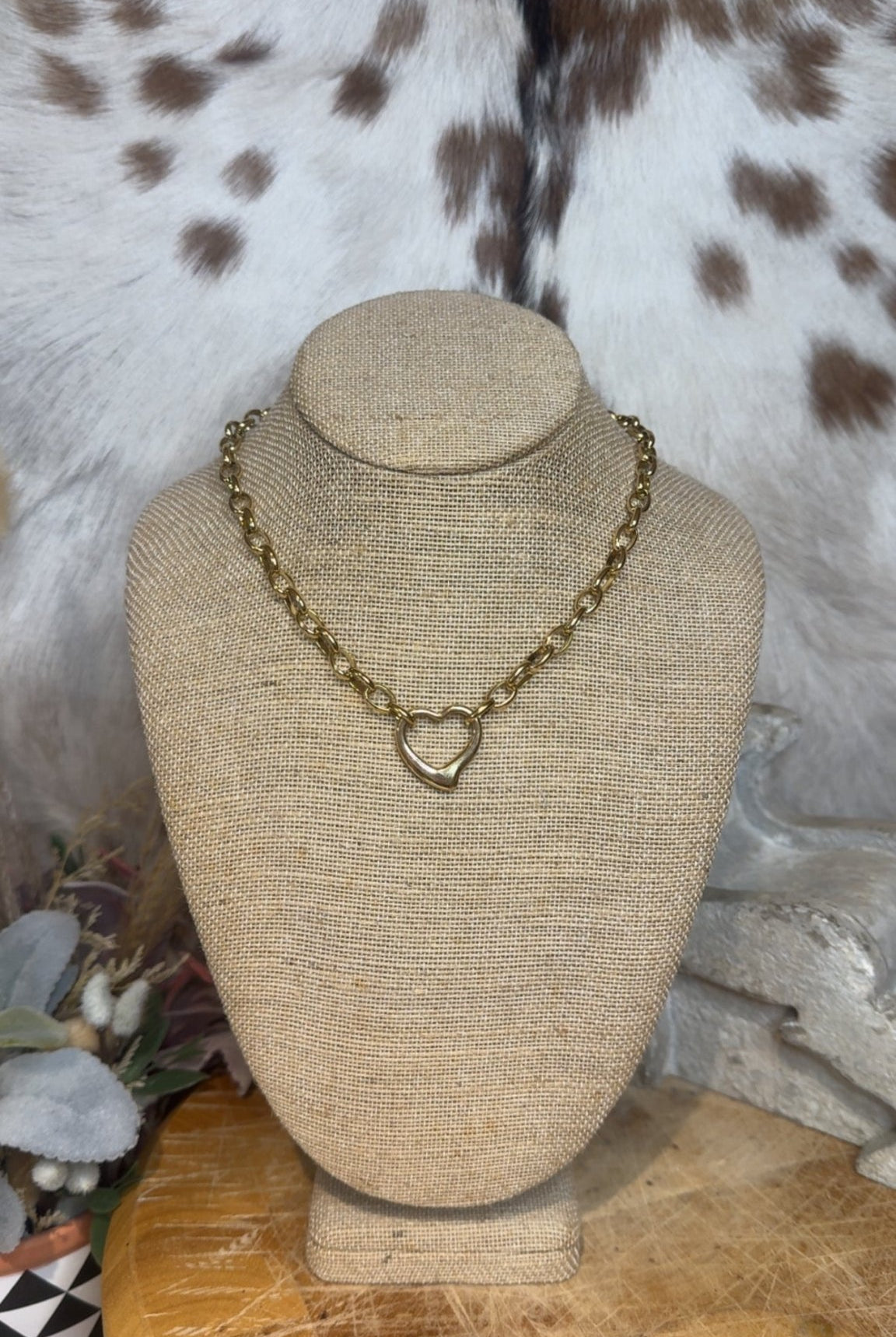 OMG WR Gold Heart Necklace - Deadwood South Boutique & Company LLC