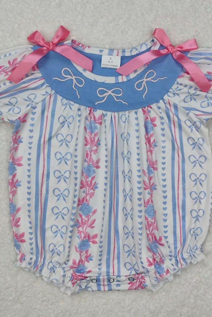 Pink & Blue Bows Bubble Outfit - Deadwood South Boutique & Company LLC