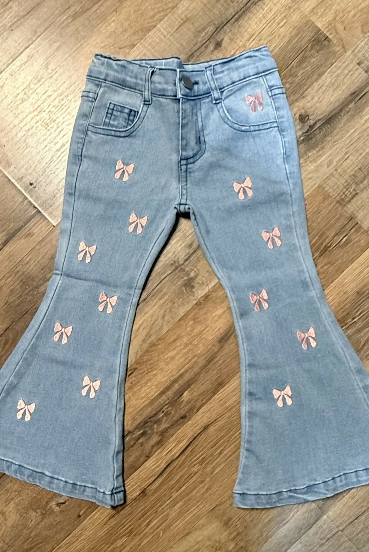 Pink Bows Denim Bells - Deadwood South Boutique & Company LLC
