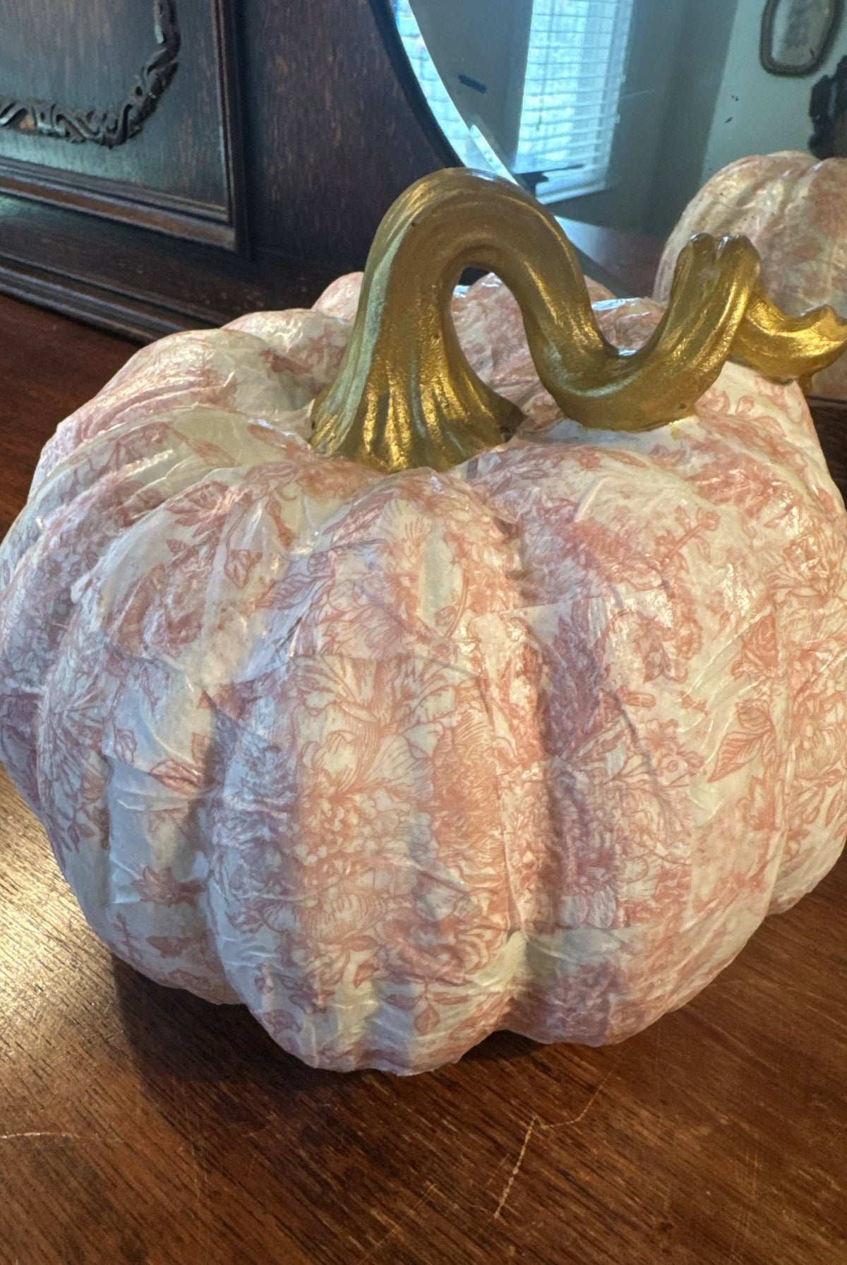 Pink medium chinoiserie pumpkin - Deadwood South Boutique & Company LLC