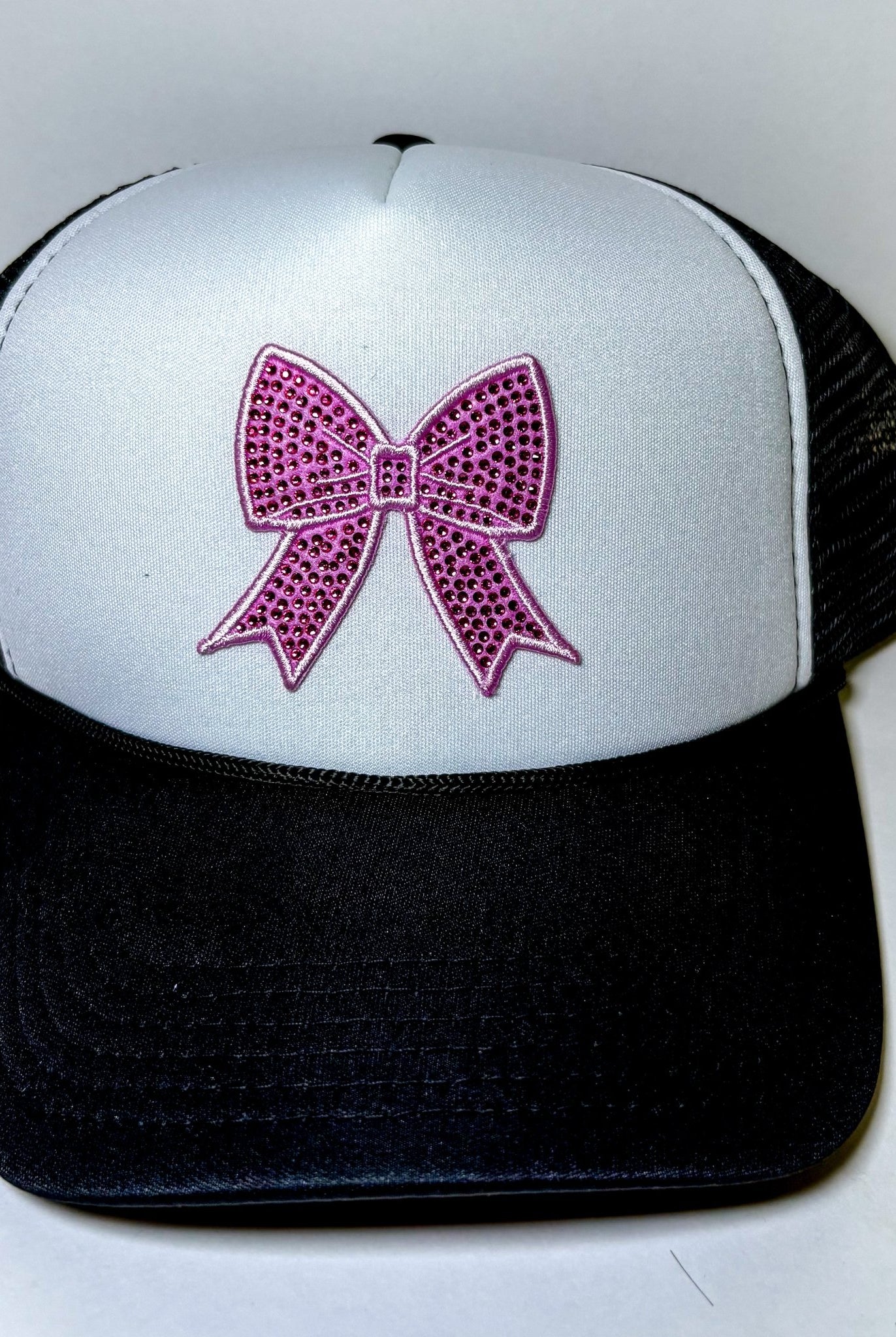 Pink Rhinestone Bow Trucker Cap - Deadwood South Boutique & Company LLC